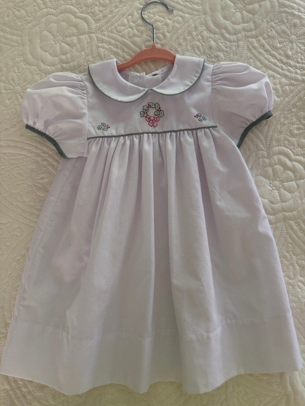 Auraluz embroidered girls Christmas dress